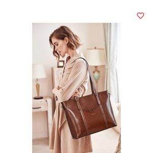 Kattee Caramel Brown Leather
Shoulder Handbag Purse Tote Bag